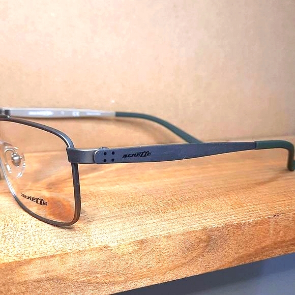 NEW Prescription-Ready Eyeglass Frame, gunmetal/green, 55-17-140, metal, glasses - Picture 6 of 6